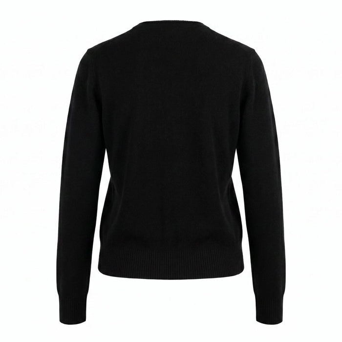 Dunedin Cashmere Woman's 100% Cashmere C Neck Cardigan - Black - Heritage Of Scotland - XS