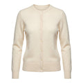 Dunedin Cashmere Woman's 100% Cashmere C Neck Cardigan - Cloud White - Heritage Of Scotland - XS