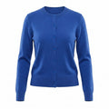 Dunedin Cashmere Woman's 100% Cashmere C Neck Cardigan - Cornflower - Heritage Of Scotland - XS