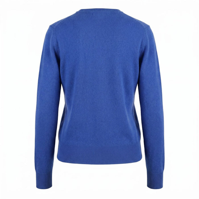 Dunedin Cashmere Woman's 100% Cashmere C Neck Cardigan - Cornflower - Heritage Of Scotland - XS
