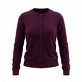 Dunedin Cashmere Woman's 100% Cashmere C Neck Cardigan - Eminence - Heritage Of Scotland - XS