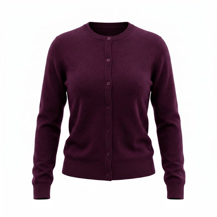 Dunedin Cashmere Woman's 100% Cashmere C Neck Cardigan - Eminence - Heritage Of Scotland - XS