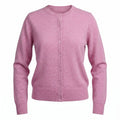 Dunedin Cashmere Woman's 100% Cashmere C Neck Cardigan - Marl Lilac - Heritage Of Scotland - XS