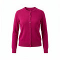 Dunedin Cashmere Woman's 100% Cashmere C Neck Cardigann - Fuchsia - Heritage Of Scotland - XS