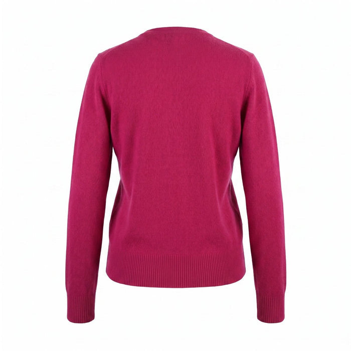Dunedin Cashmere Woman's 100% Cashmere C Neck Cardigann - Fuchsia - Heritage Of Scotland - XS