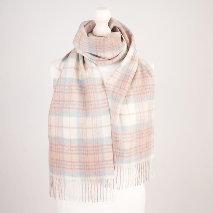 Edinburgh 100% Cashmere Scarf – Soft Warm Luxury Scarf - MACKELLAR MIX WHITE - Heritage Of Scotland -