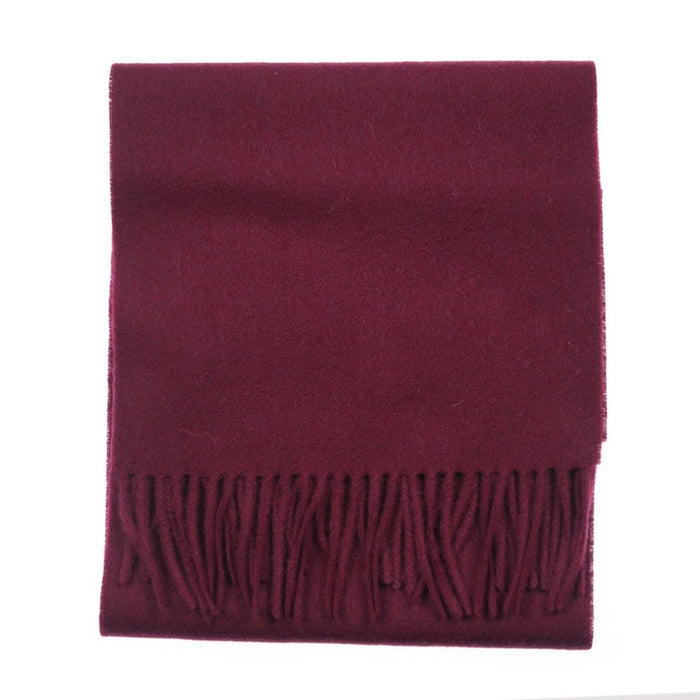 Edinburgh 100% Lambswool Scarf - Premium Soft Wool Wrap - Plain Maroon - Heritage Of Scotland -