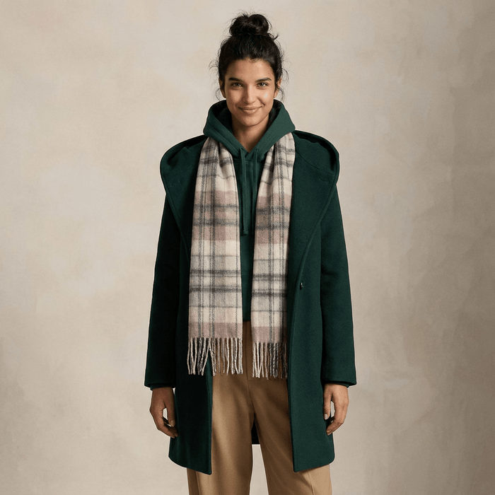 Edinburgh 100% Lambswool Scarf – Premium Soft Wool Wrap - Macdonald Light Green Mix - Heritage Of Scotland -