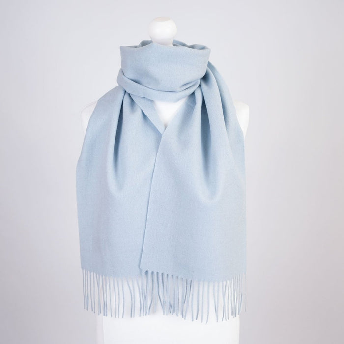 Edinburgh 100% Lambswool Scarf – Premium Soft Wool Wrap - Saxe Blue - Heritage Of Scotland -