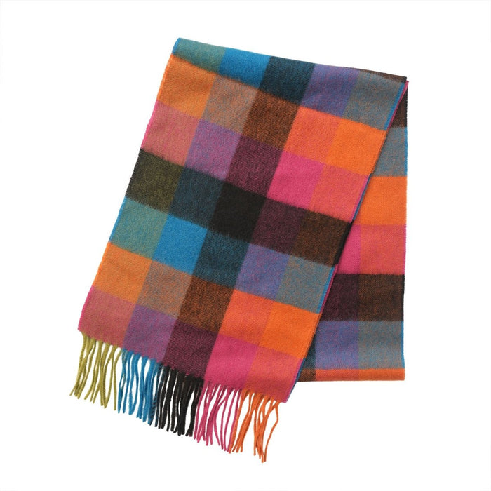 Edinburgh Cashmere Premium Lightweight Scarf - Soft Luxury Wrap - 5 Square Tartan - Bright - Heritage Of Scotland -