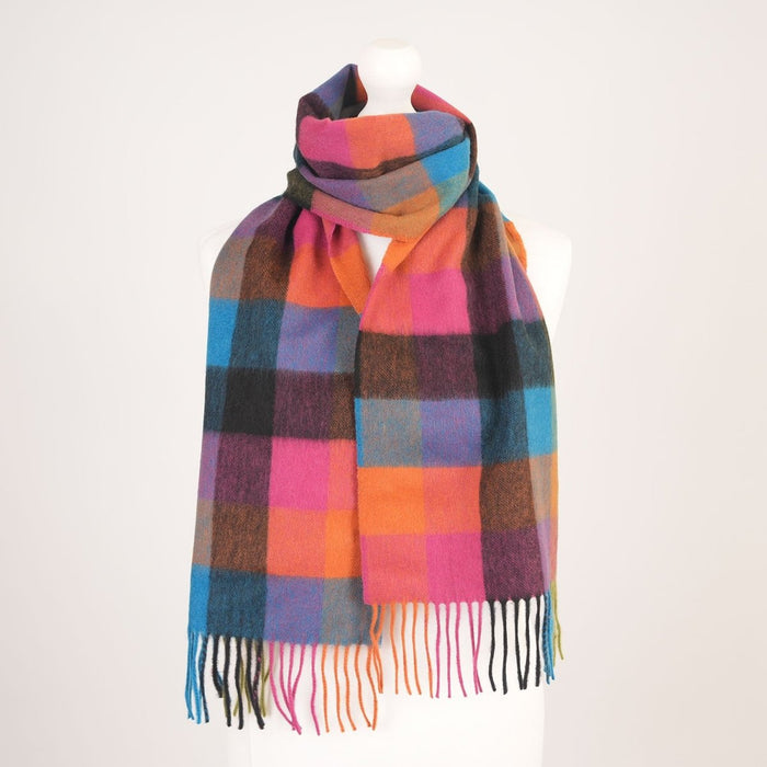 Edinburgh Cashmere Premium Lightweight Scarf - Soft Luxury Wrap - 5 Square Tartan - Bright - Heritage Of Scotland -