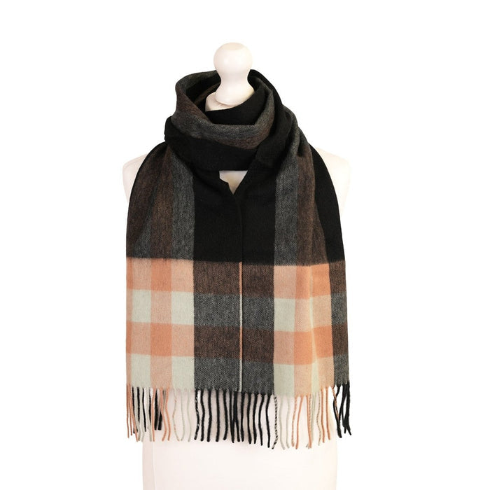 Edinburgh Cashmere Scarf Bankfield Black Spray - Heritage Of Scotland - BANKFIELD BLACK SPRAY