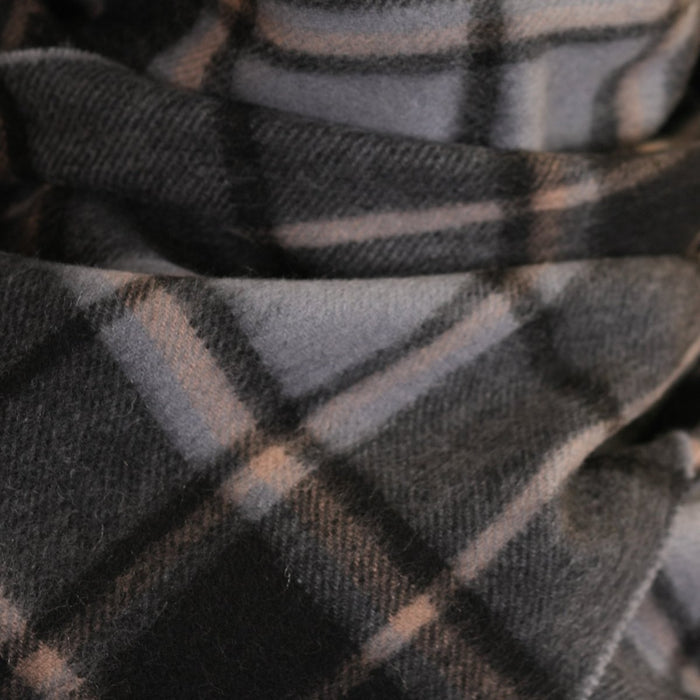 Edinburgh Cashmere Scarf Forrester Black Blue - Heritage Of Scotland - FORRESTER BLACK BLUE