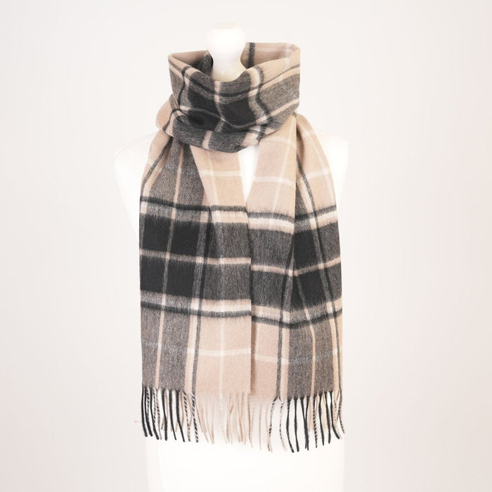 Edinburgh Cashmere Premium Lightweight Scarf - Soft Luxury Wrap - Forrester Black White - Heritage Of Scotland -