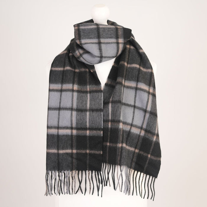 Edinburgh Cashmere Premium Lightweight Scarf - Soft Luxury Wrap - Forrester Black Blue - Heritage Of Scotland -