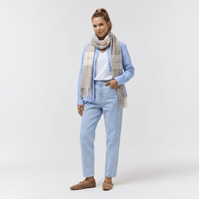 Edinburgh Cashmere Premium Lightweight Scarf - Soft Luxury Wrap - Newsome Grey - Heritage Of Scotland -