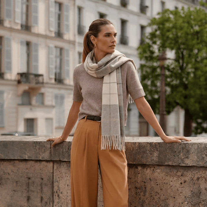 Edinburgh Cashmere Premium Lightweight Scarf - Soft Luxury Wrap - Newsome Grey - Heritage Of Scotland -