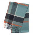 Edinburgh Cashmere Premium Lightweight Scarf - Ultra-Soft Luxury Wrap - Bagshaw Check Blue - Heritage Of Scotland -