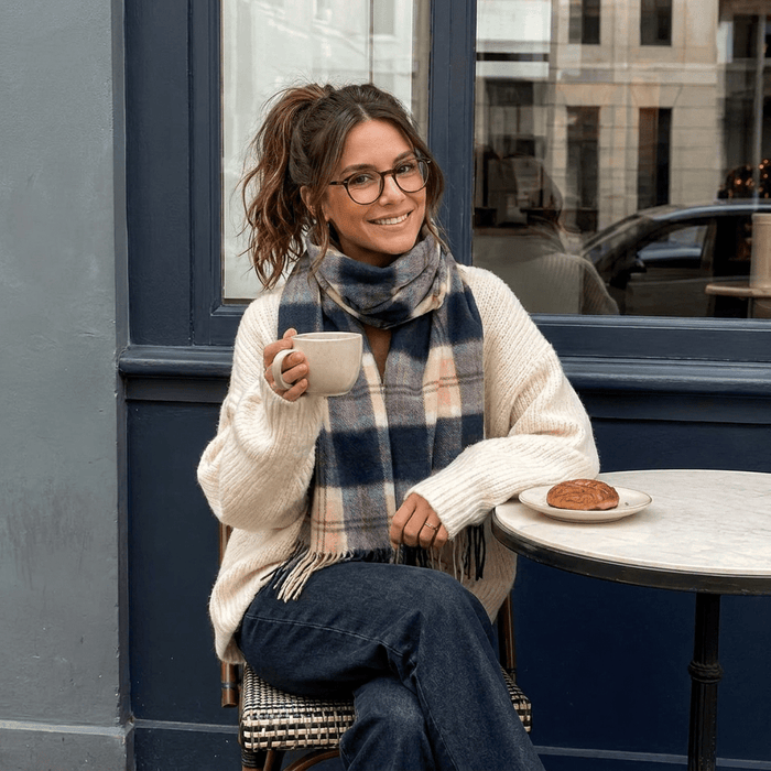 Edinburgh Cashmere Premium Lightweight Scarf - Ultra-Soft Luxury Wrap - Bannockbane Navy - Heritage Of Scotland -