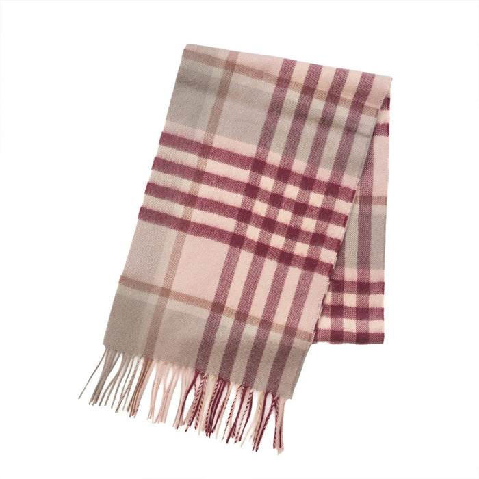 Edinburgh Cashmere Premium Lightweight Scarf - Ultra-Soft Luxury Wrap - Chequer Tartan-Maroon - Heritage Of Scotland -