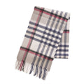 Edinburgh Cashmere Premium Lightweight Scarf - Ultra-Soft Luxury Wrap - Chequer Tartan-Navy - Heritage Of Scotland -