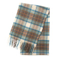 Edinburgh Cashmere Premium Lightweight Scarf - Ultra-Soft Luxury Wrap - Stewart Muted Blue - Heritage Of Scotland -