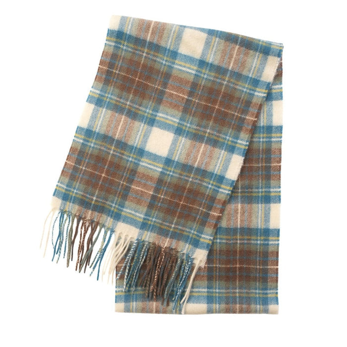 Edinburgh Cashmere Premium Lightweight Scarf - Ultra-Soft Luxury Wrap - Stewart Muted Blue - Heritage Of Scotland -