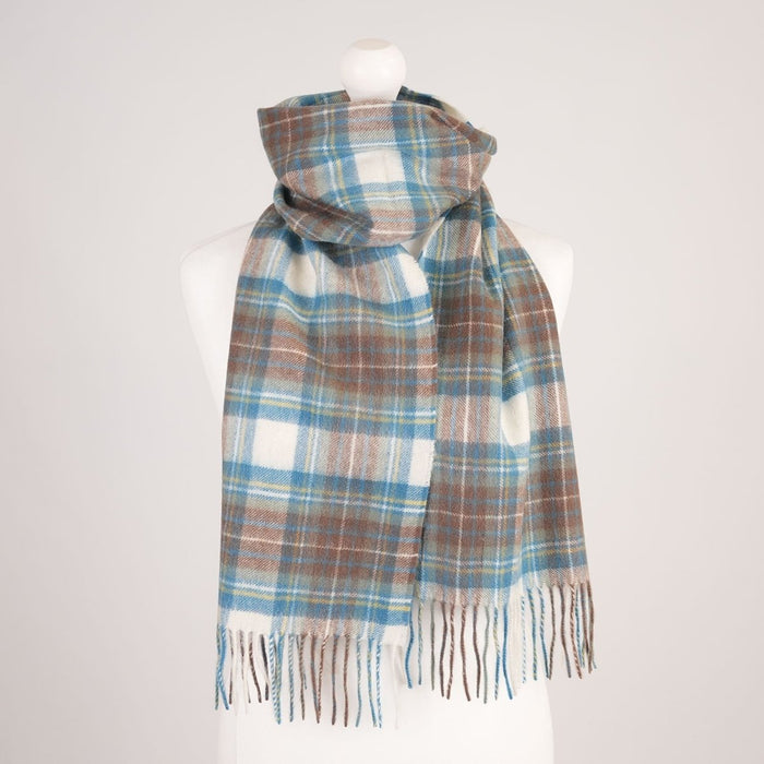 Edinburgh Cashmere Premium Lightweight Scarf - Ultra-Soft Luxury Wrap - Stewart Muted Blue - Heritage Of Scotland -