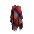Edinburgh Lambswool Long Tartan Cape - CHECKERS - ORANGE - PINK - Heritage Of Scotland -