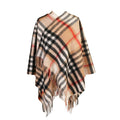 Edinburgh Lambswool Mini Cape – Classic Check Lightweight Wrap - Heritage Of Scotland - CHEQUER CAMEL