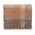 Edinburgh Lambswool Tartan Stole - Soft Luxury Check Wrap with Fringe - Buchanan Natural - Heritage Of Scotland -