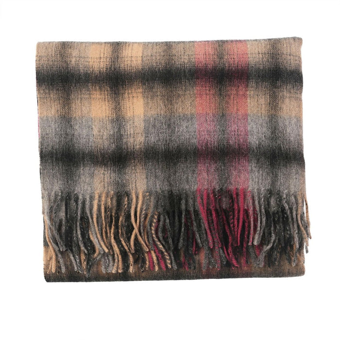 Edinburgh Lambswool Tartan Stole - Soft Luxury Check Wrap with Fringe - Dress Black - Heritage Of Scotland -