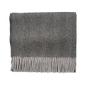 Edinburgh Lambswool Tartan Stole - Soft Luxury Check Wrap with Fringe - Light Grey Charcoal - Heritage Of Scotland -