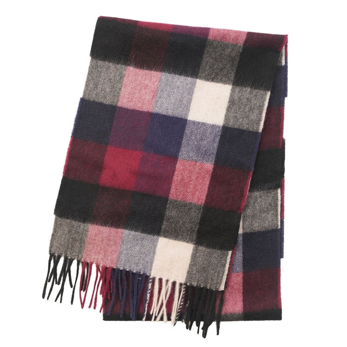 Edinburgh Premium Lightweight Cashmere Scarf - Soft Luxury Wrap - 5 Square Tartan - Blue and Black - Heritage Of Scotland -