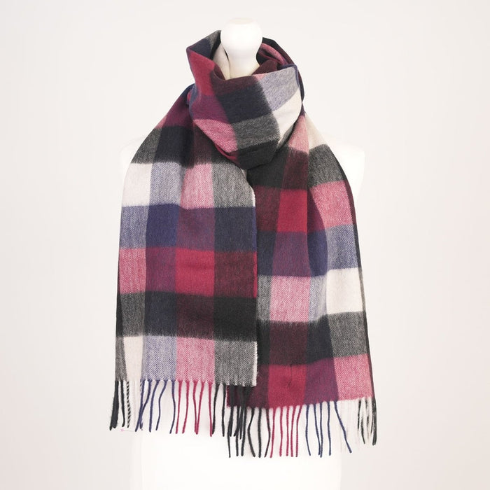 Edinburgh Premium Lightweight Cashmere Scarf - Soft Luxury Wrap - 5 Square Tartan - Blue and Black - Heritage Of Scotland -