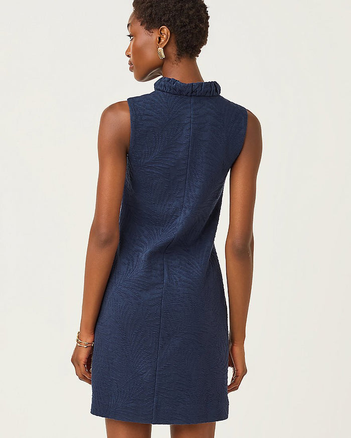 Lilly Pulitzer - Elsey Shift Dress - Low Tide Navy Leafy Knit Pucker Jacquard