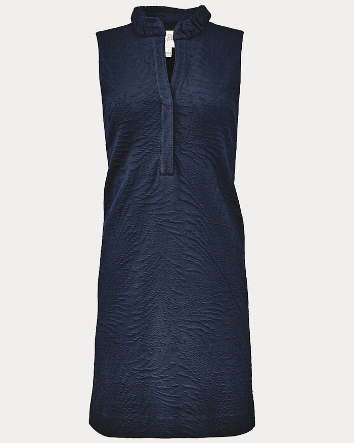 Lilly Pulitzer - Elsey Shift Dress - Low Tide Navy Leafy Knit Pucker Jacquard