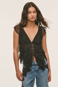 Elvareen Silk Ruffle Top