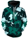 Emerald Teal Paint Splatter Unisex Hoodie Big Tex Funkadelic Epic Hoodie
