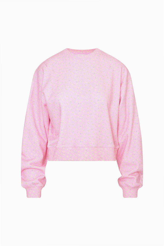 Emparo Cropped Ditsy Floral Pullover - POLAROID ROSE