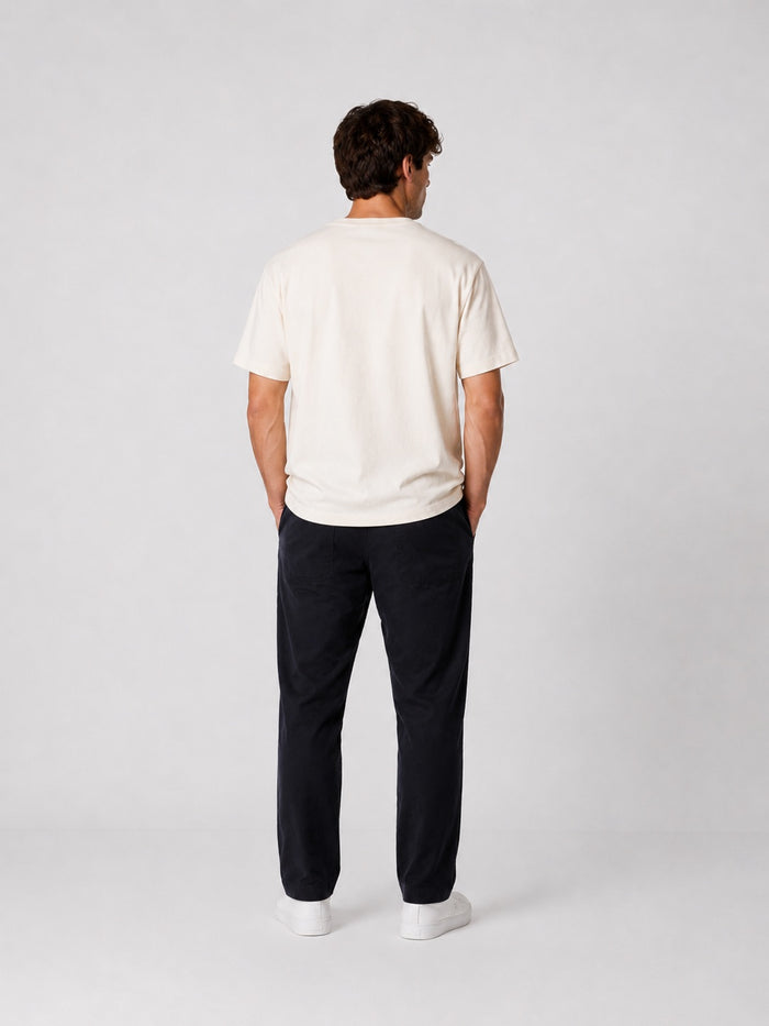 Clean Cut Copenhagen ENZO 'GRANDAD' T-SHIRT T-shirts S/S Ecru Melange
