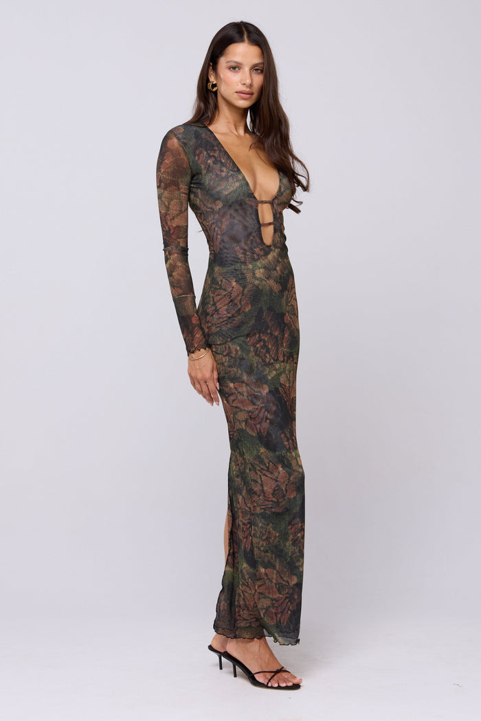 This is an image of Esme Dress in Autumn - RESA featuring a model wearing the dress