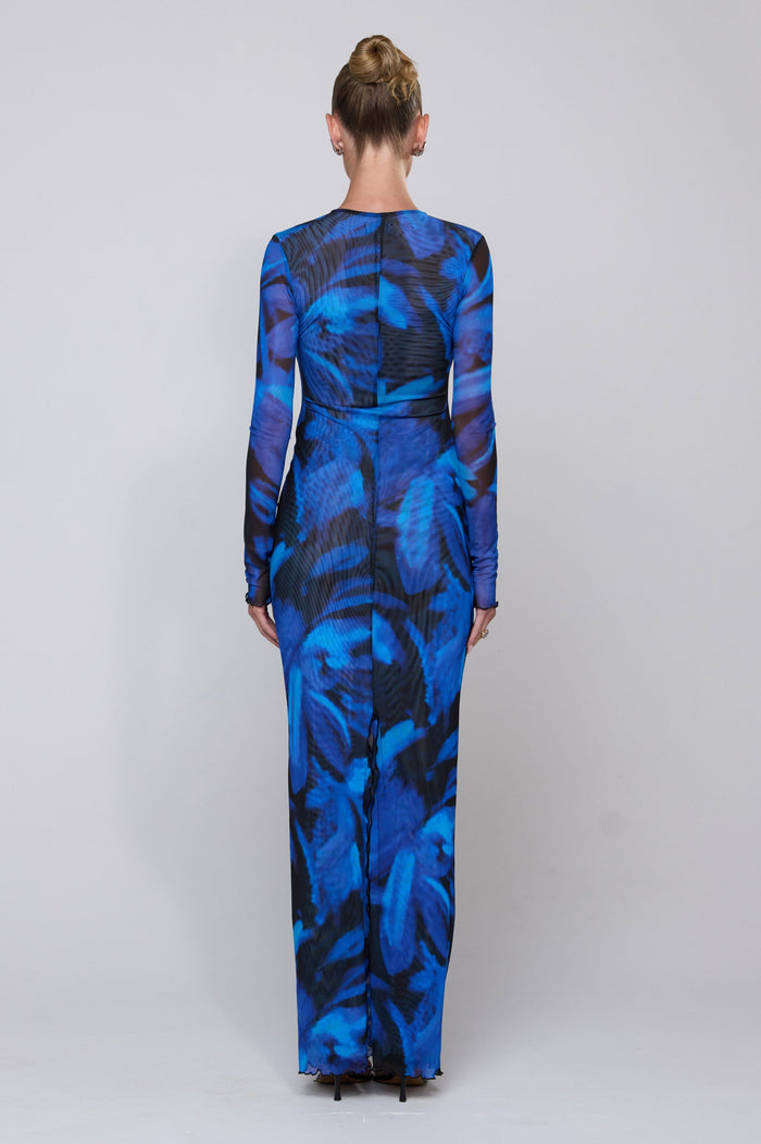 This is an image of Esme Dress in Lagoon - RESA featuring a model wearing the dress