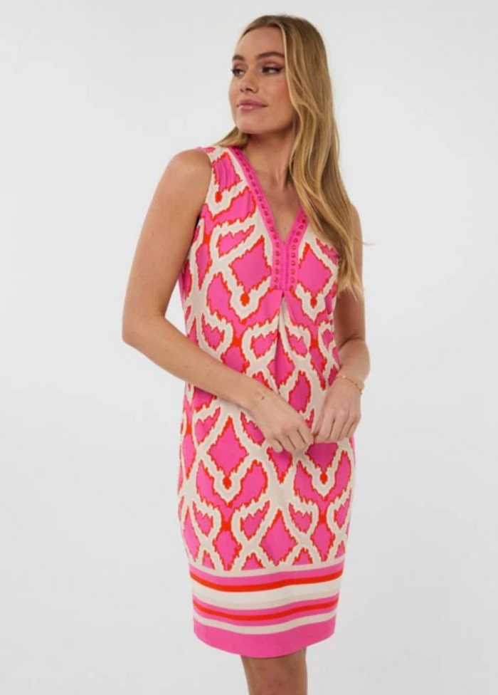 Esqualo Disco Parks Dress in Fuchsia - Crush Marketplace