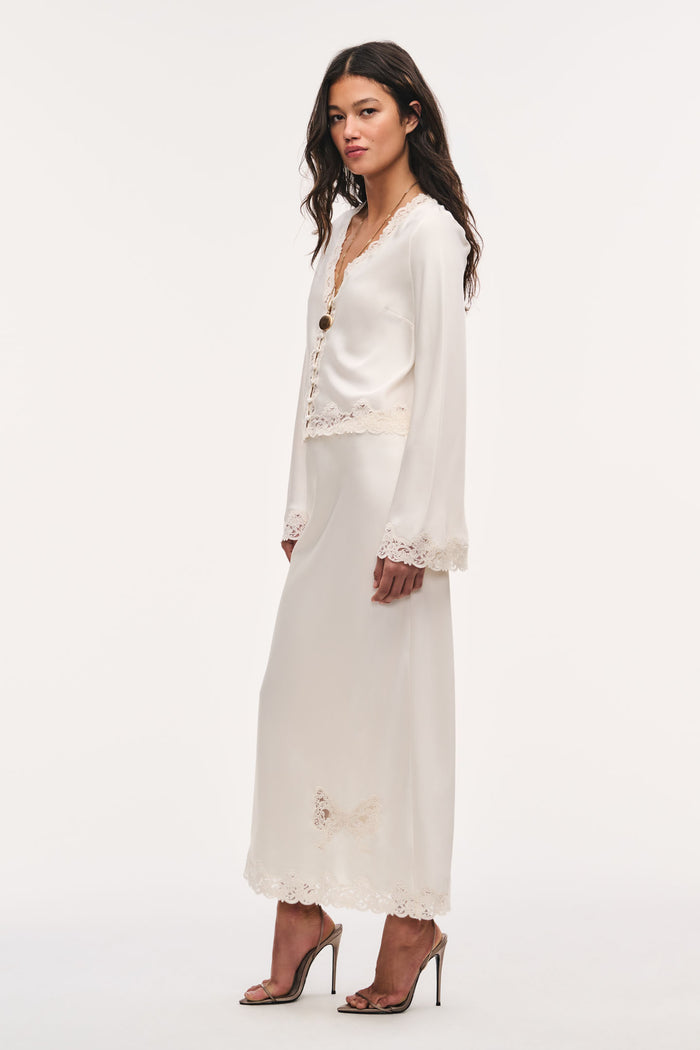 Fioretta Lace-Trimmed Crepe Top