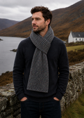 Fisherman Donegal Fleck Wool Scarf | Grey Marl