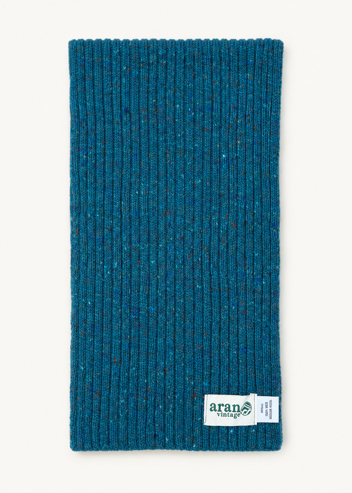 Fisherman Donegal Fleck Wool Scarf | Turquoise