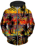 Flamingo Island Unisex Zip-Up Hoodie Sartoris Art Epic Hoodie