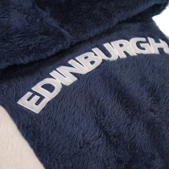 Fluffy Scotland Hoodie Navy Red – Soft Sherpa Fleece Edinburgh Hoody - Heritage Of Scotland - XS