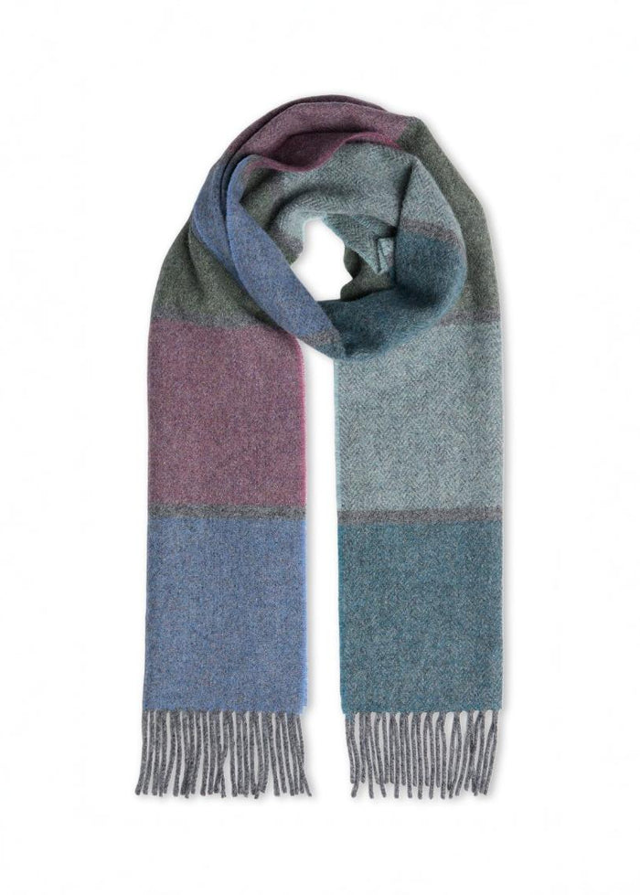 Foxford Lambswool Scarf | Autumn Contemapry Stripe
